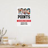 1000 Punkte Basketball Weiß Poster (Küche)