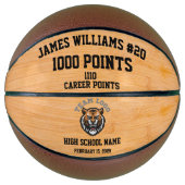 1000 Punkte Individuelle Name, Teamlogo und Jersey Basketball (Vorderseite)