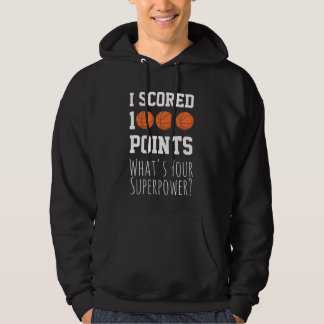 1000 Punkte Karriere-Meilenstein Spieler Basketbal Hoodie