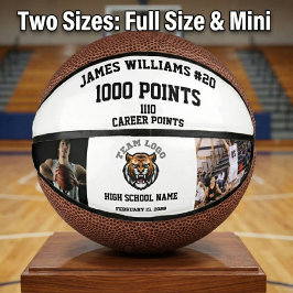 1000 Punkte Meilenstein mit benutzerdefinierten Fo Mini Basketball