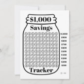 1000 $ Spar Tracker Mason Jar Budget Goal Sheet Einladung (Vorderseite)