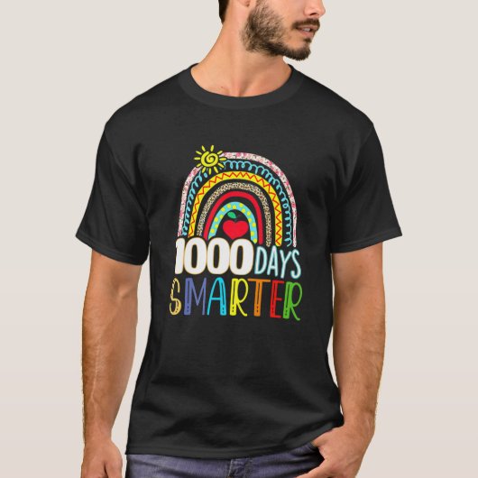 1000 Tage intelligenter glücklicher 1000. Schultag T-Shirt (Vorderseite)
