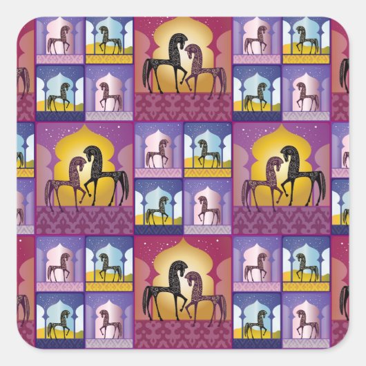1001 arabische Nächte Quadratischer Aufkleber (Vorderseite)