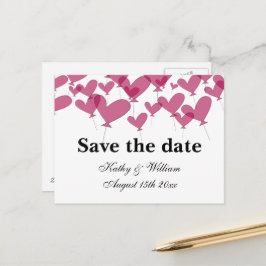 1001 Luftballons mit rotem Herzen Save the Date Ho Postkarte