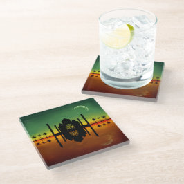 1001 Orientalische Nachtreflexion Glasuntersetzer