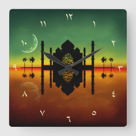 1001 Orientalische Nachtreflexion Quadratische Wanduhr