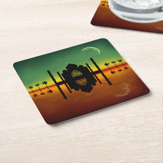 1001 Orientalische Nachtreflexion Rechteckiger Pappuntersetzer (angewinkelt)