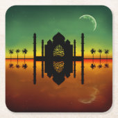 1001 Orientalische Nachtreflexion Rechteckiger Pappuntersetzer (Vorderseite)