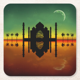 1001 Orientalische Nachtreflexion Rechteckiger Pappuntersetzer