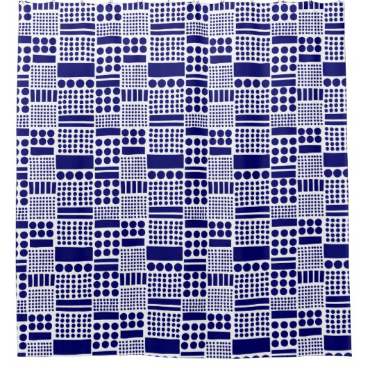 100416 - Deep Navy auf White Duschvorhang (Vorderseite)