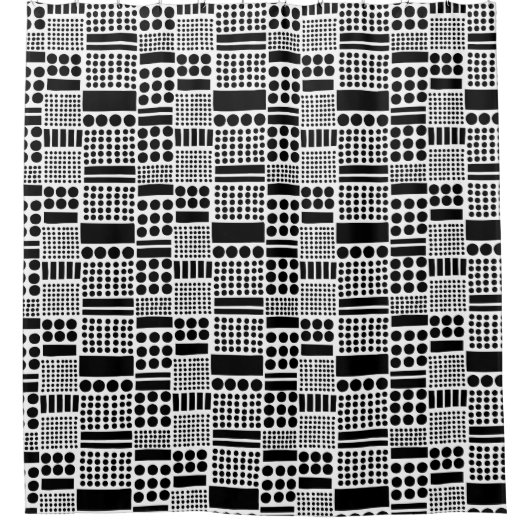 100416 - Schwarz auf Weiß Duschvorhang (Vorderseite)