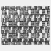 100416 - Weiß auf Schwarz Fleecedecke (Vorderseite (Horizontal))