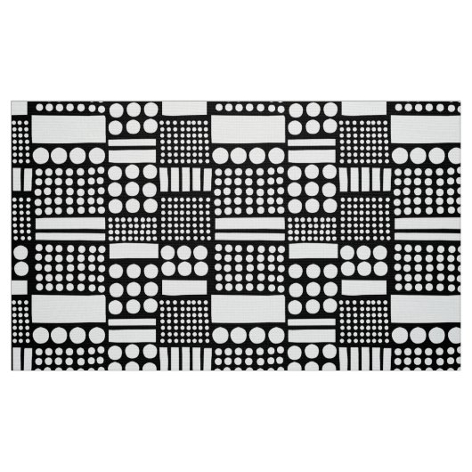 100416 - Weiß auf Schwarz Stoff (Fat Quarter (45,7 x 55,9 cm))