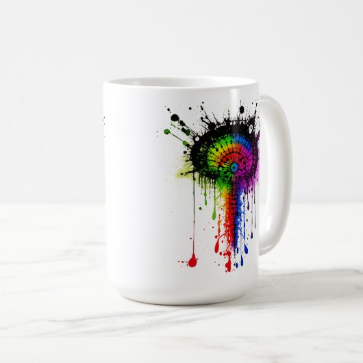 1005 Groovy Rainbow Inkblot Kaffeetasse (VorderseiteRechts)