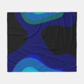 1007 Abstrakte Schwarz-Blau-Kunst Fleecedecke (Vorderseite (Horizontal))