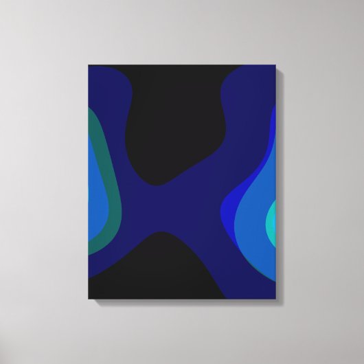 1007 Abstrakte Schwarz-Blau-Kunst Leinwanddruck (Vorderseite)