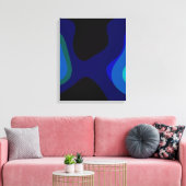1007 Abstrakte Schwarz-Blau-Kunst Leinwanddruck (Insitu (Wohnzimmer))