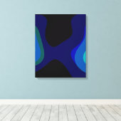 1007 Abstrakte Schwarz-Blau-Kunst Leinwanddruck (Insitu (Holzboden))