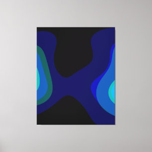 1007 Abstrakte Schwarz-Blau-Kunst Leinwanddruck