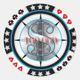 100.000 $. Pokerchip Runder Aufkleber