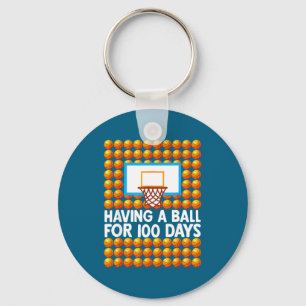 100. 100 Basketball Schule Schule Tag Tage Spaß Schlüsselanhänger
