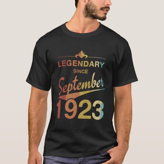 100. 100 Geboren im September 1923 T-Shirt (Vorderseite)