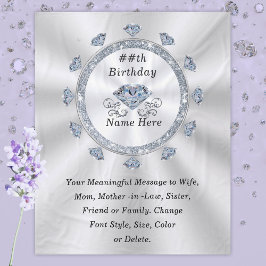 100., 75., 70., 60. Geburtstag Gegenwart für Ehefr Fleecedecke