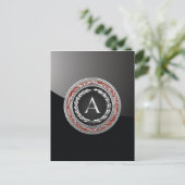 [100] "A" Vintage Silber-Monogramm Postkarte (Stehend Vorderseite)