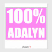 100 % Adalyn-Name Aufkleber (Blatt)