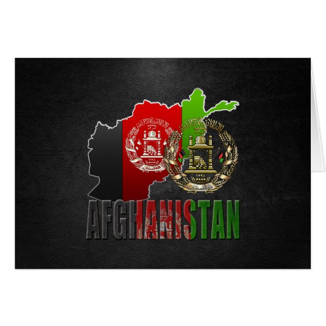 [100] Afghanistan: COA, Flag & Karte (Vorderseite (Horizontal))