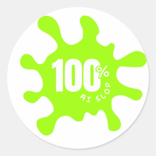 100% AI-Müll-Etikett Runder Aufkleber (Vorderseite)