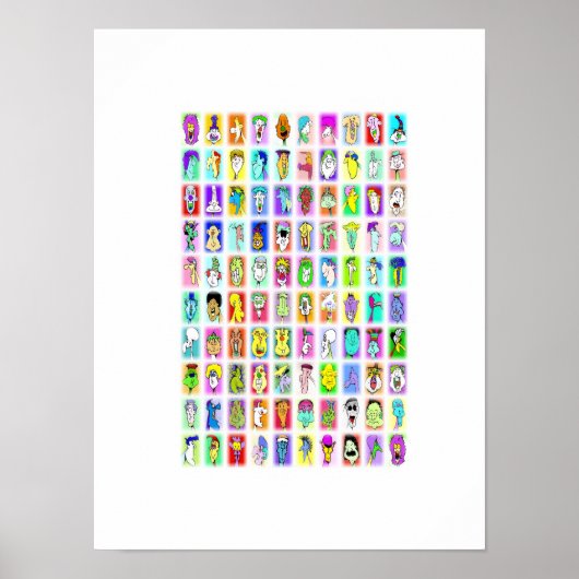 100 alberne Gesichter: Poster (Vorne)