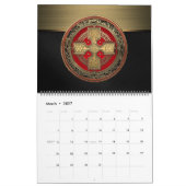 [100] Altes keltisches Sacred Gold Knot Cross Kalender (Mär 2027)