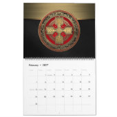 [100] Altes keltisches Sacred Gold Knot Cross Kalender (Feb 2027)