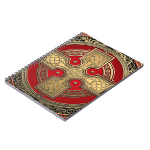 [100] Altes keltisches Sacred Gold Knot Cross Notizblock