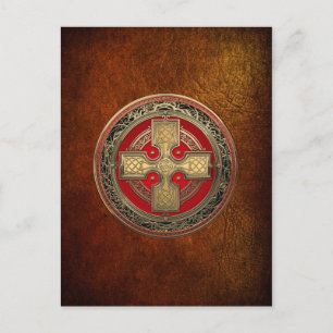 [100] Altes keltisches Sacred Gold Knot Cross Postkarte