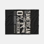 100% American 0% Liberal Funny Pro Gun Owner Lover Fleecedecke (Vorderseite (Horizontal))