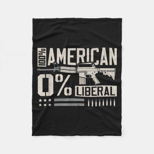 100% American 0% Liberal Funny Pro Gun Owner Lover Fleecedecke (Vorderseite)