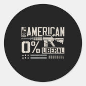 100% American 0% Liberal Funny Pro Gun Owner Lover Runder Aufkleber (Vorderseite)