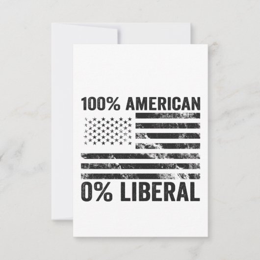 100% amerikanische 0% liberale republikanische Fla Dankeskarte (Vorderseite)
