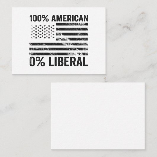 100% amerikanische 0% liberale republikanische Fla Mitteilungskarte (Vorne/Hinten)