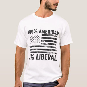 100% amerikanische 0% liberale republikanische Fla T-Shirt