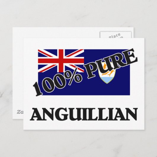 100 % ANGUILLIAN POSTKARTE (Vorne/Hinten)