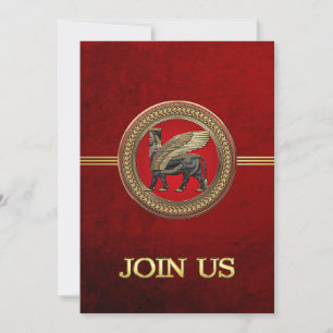 [100] Assyrian Winged Bull: Gold und Black Lamassu