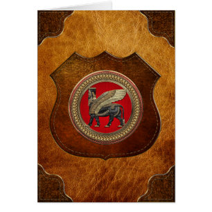 [100] Assyrian Winged Bull: Gold und Black Lamassu