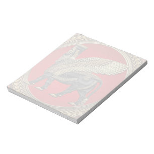 [100] Assyrian Winged Bull: Gold und Black Lamassu Notizblock