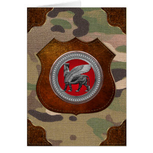 [100] Assyrian Winged Bull: Silver & Black Lamassu