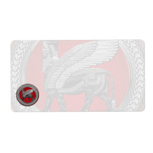 [100] Assyrian Winged Bull: Silver & Black Lamassu
