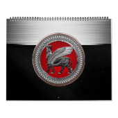 [100] Assyrian Winged Bull: Silver & Black Lamassu Kalender (Titelbild)
