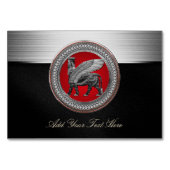 [100] Assyrian Winged Bull: Silver & Black Lamassu Tischnummer (Rückseite)